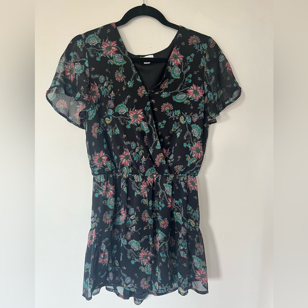 Black paisley romper